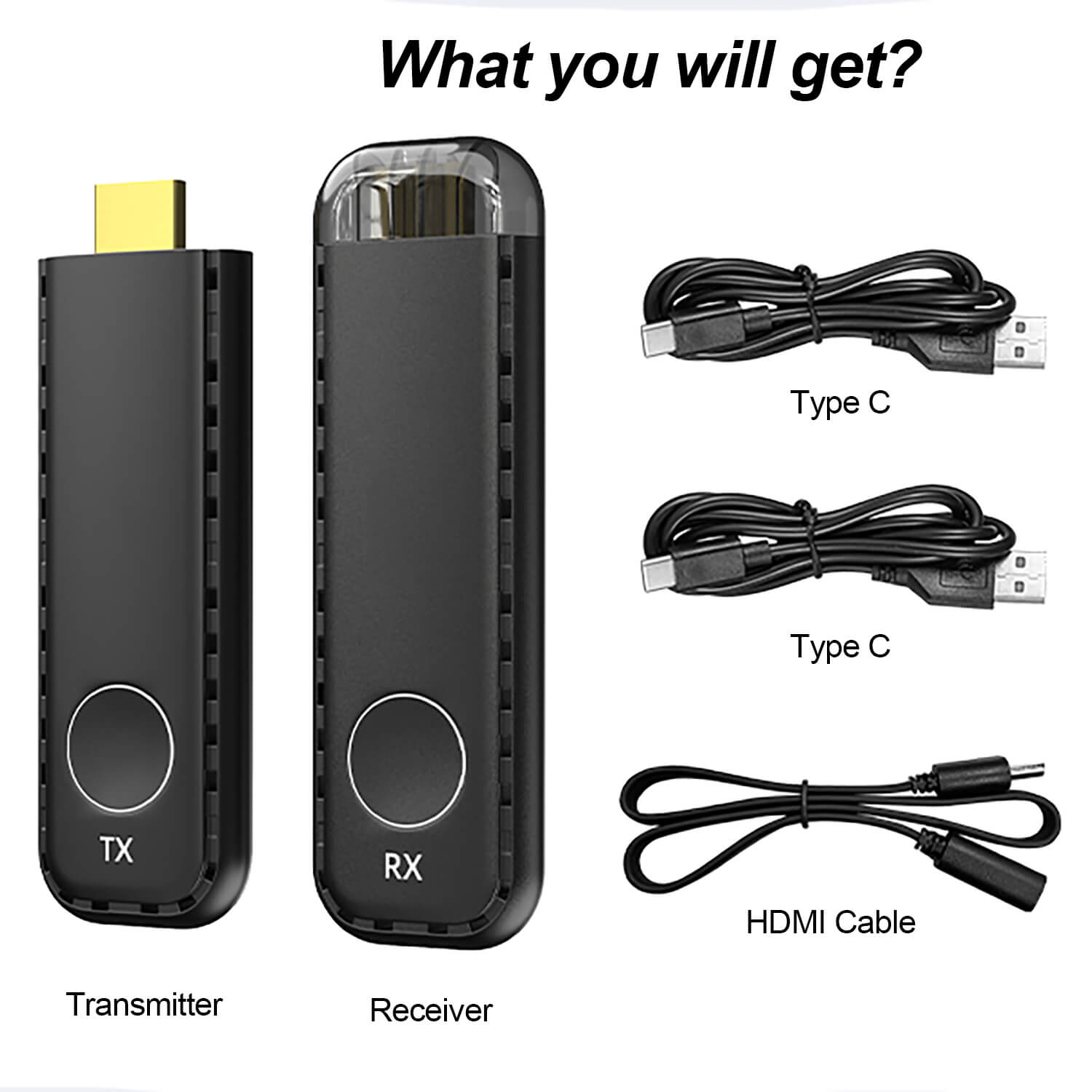 Topbuy Wireless HDMI Transmitter and Receiver, Designed for Laptops,PC,Plug outlet & Pl