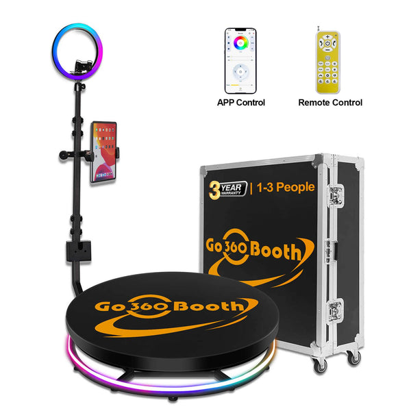 GO360BOOTH 360 Booth X3 32" - APP Control - Automatic Spin - Flight Case