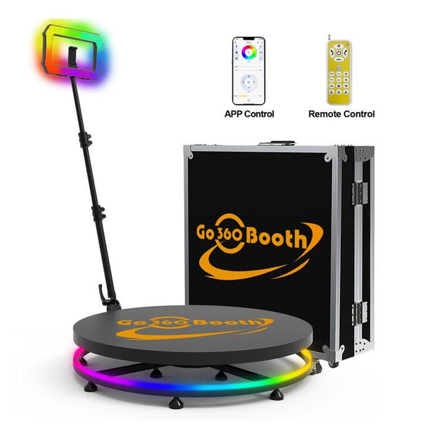 GO360BOOTH Metal 360 Photo Booth X3B 32" | APP Control  |  Square Light  |  For Wedding, Events, Parties