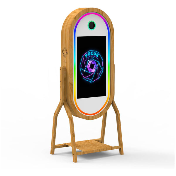 GO360BOOTH P60D 60" Wood Mirror Photo Booth - 32" Touch Screen