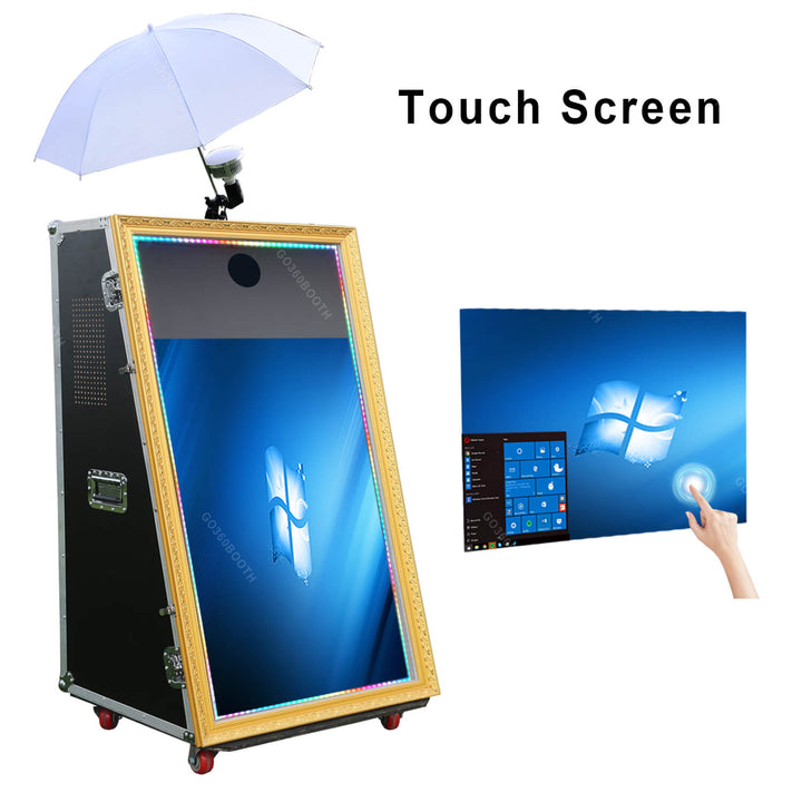 GO360BOOTH M65R mirror photo booth touch screen