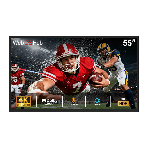 GO360BOOTH 55" Outdoor TV - 1000nits High Brightness - IP65 Waterproof - Suitable For Partial Sun