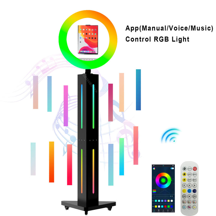 GO360BOOTH A4 iPad Photo Booth-APP Controls RGB lights