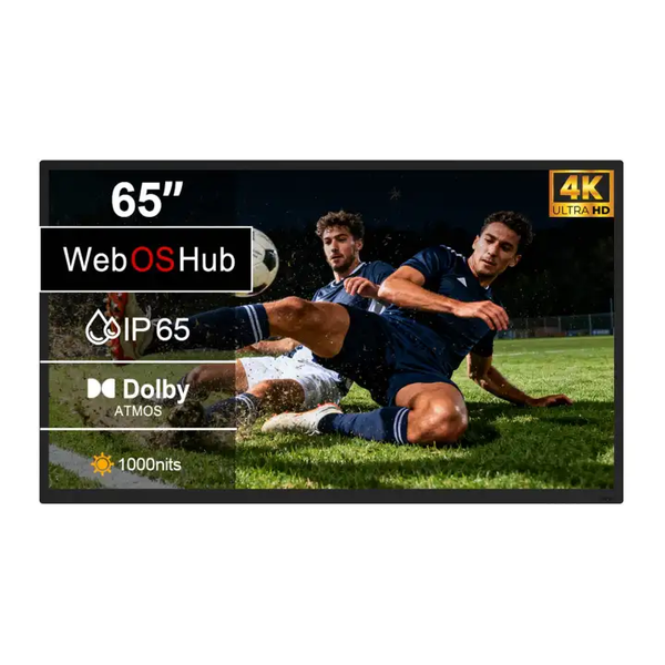 GO360BOOTH 65" Outdoor TV - 1000nits High Brightness - IP65 Waterproof - Suitable For Partial Sun