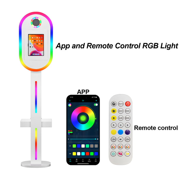 GO360BOOTH A6 iPad Photo Booth-Ellipse-APP Controls RGB lights