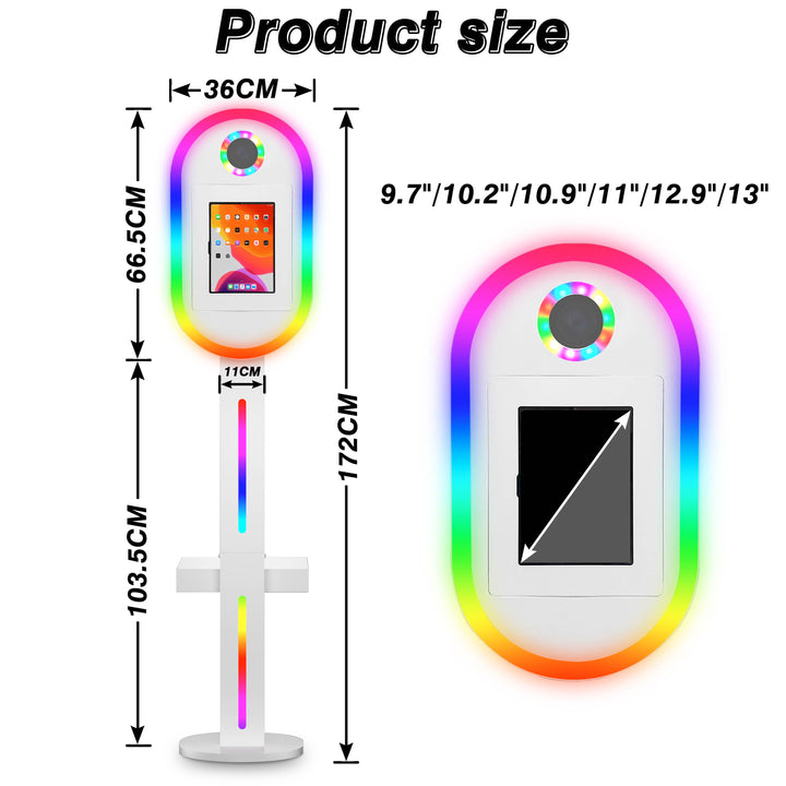 GO360BOOTH A6 iPad Photo Booth-Ellipse-APP Controls RGB lights
