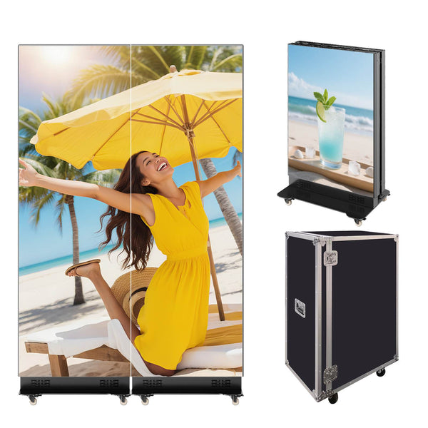 GO360BOOTH  Foldable Poster Display - P1.86 GOB Seamless Splicing LED Digital Displays with Flight Case
